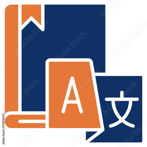 Dictionary solid color icon