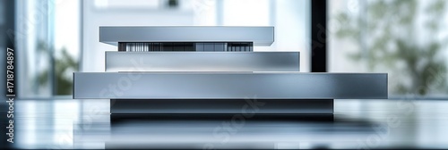 Abstract architecture model shines With interior design, minimal geometric design