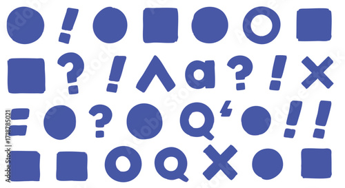 Vibrant blue graphic elements and symbols for modern design projects bursting with creative energy and visual appeal