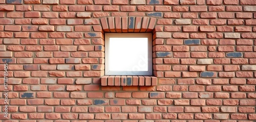 Wallpaper Mural Rough brick wall texture with a single, rectangular window, showing daylight, building exterior, brickwork Torontodigital.ca