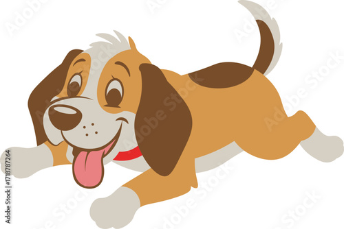 illustrator of cute happy dog vector shape