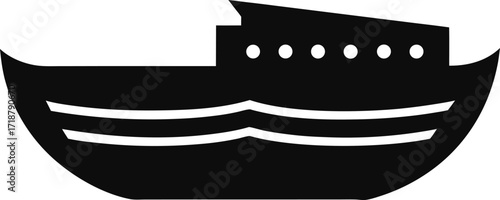 Clean Line Arca de Noe Vector Flat Design Style