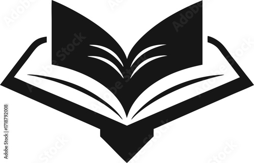 Open Quran Vector Silhouette Simple and Elegant Icon