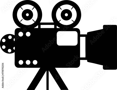 Vintage Movie Camera on Tripod Icon