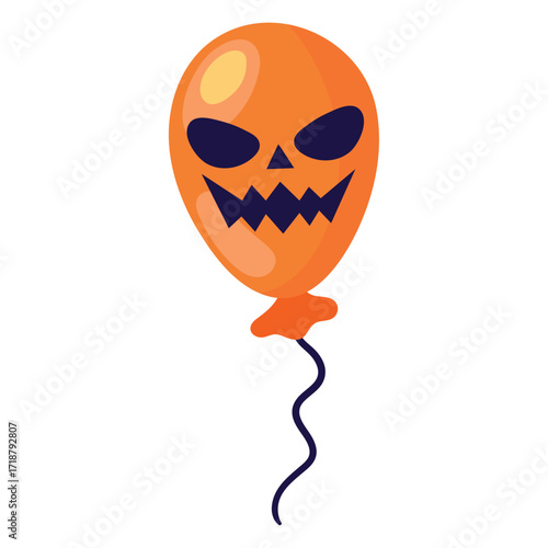 Flat Style Halloween Balloon Vector for Festive Celebrations
