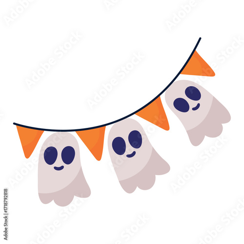 Flat Style Decorative Halloween Bunting for Parties and Celebrations