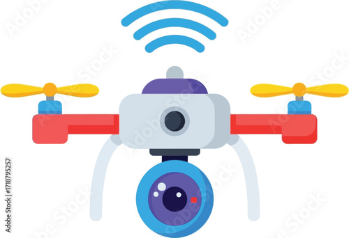 Drone vector illustration aerial photography technology uav