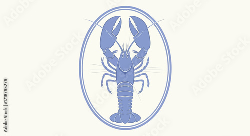 Charming blue lobster art creates a calming coastal vibe for seaside restaurants, summer menus, marine tourism, or elegant nautical-themed branding projects