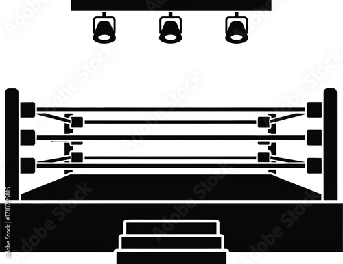Boxing ring vector illustration arena sport fight competition
