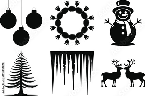 Christmas Element Silhouette Bundle Set
