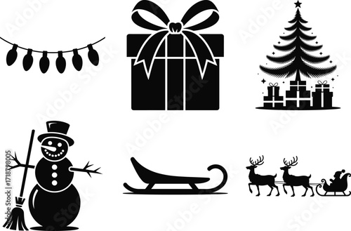 Christmas Element Silhouette Bundle Set