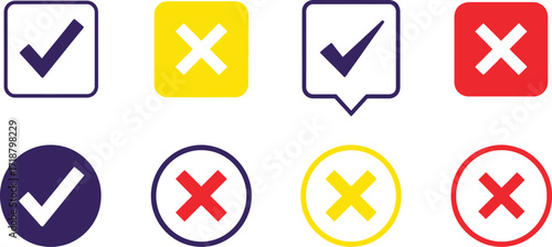 Check marks and crosses icons for correct and incorrect choices