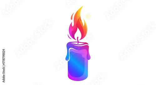 Colorful candle flame vector illustration for graphic design and decoration needs and spiritual backgrounds
