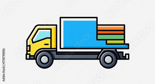 Delivery truck vector illustration for logistics and transportation design projects and commercial use needs