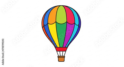 Colorful hot air balloon vector illustration for travel adventure and fun design projects and creative works