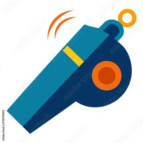 Minimal Whistle Icon Vector | Clean Line Sports Symbol AI Graphic Design File