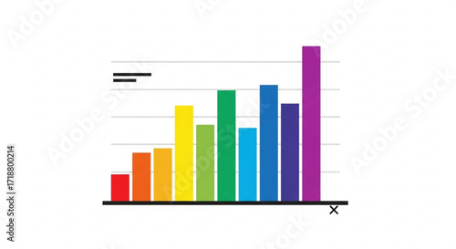 Colorful bar graph showing data analysis and statistical information for business presentation and report design