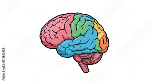 Human brain anatomy illustration for medical education and neuroscience research study guide and learning resource
