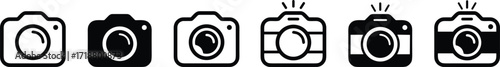 Camera icons collection, photography equipment vector, digital photo camera symbols, flat design camera illustration, modern photography icon set