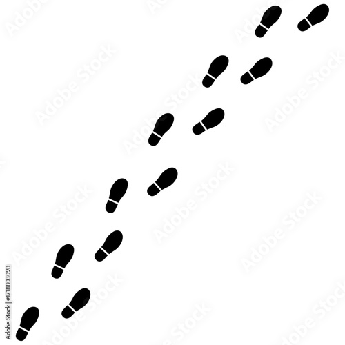 人の足跡のイラスト