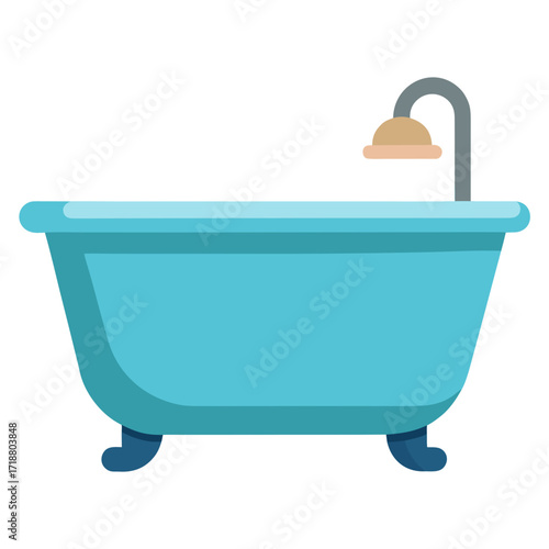 Minimalist Bathtub Icon Vector | Clean Bathroom Symbol AI Graphics Design File