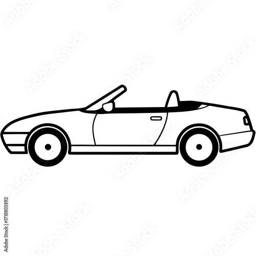"High-quality convertible car vector icon, AI-generated design perfect for microstock, digital projects, and creative illustrations."