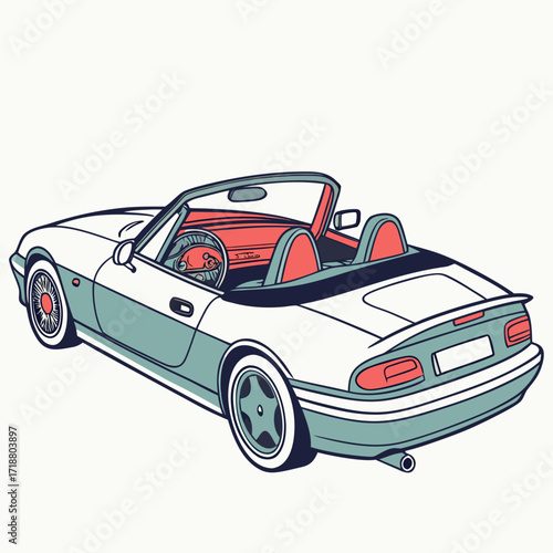 "High-quality convertible car vector icon, AI-generated design perfect for microstock, digital projects, and creative illustrations."