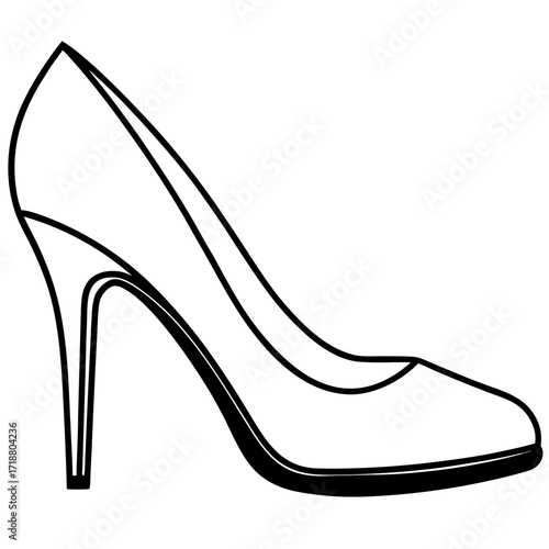Elegant High Heel Shoe Vector Icon – Premium AI Graphics Design for Fashion & Digital Projects