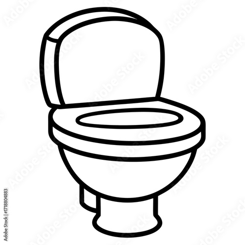 Minimal Toilet Icon Vector | Clean AI Graphic Design for Microstock