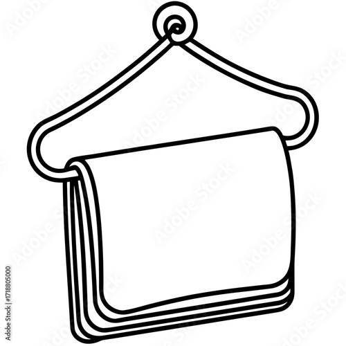 Towel Hanger Icon Vector | Minimalist Bathroom Accessory AI Graphics Design File