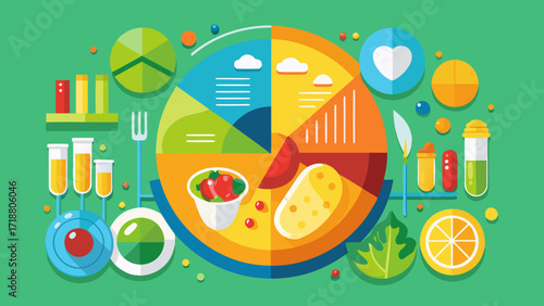Healthy eating and nutrition research infographic elements