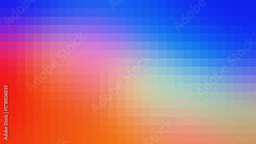 Colorful Mosaic Gradient Background with Grainy Noise Effect
