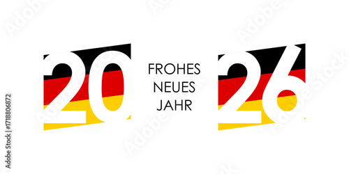 2026 happy new year german text with germany flag
