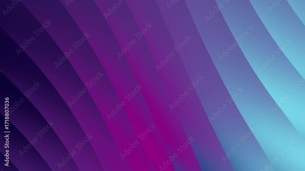 Abstract backdrop with curved diagonal bands in dark blue purple pink and light blue gradients