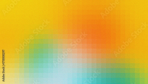 Vibrant Aurora Borealis Pixelated Gradient Background Design
