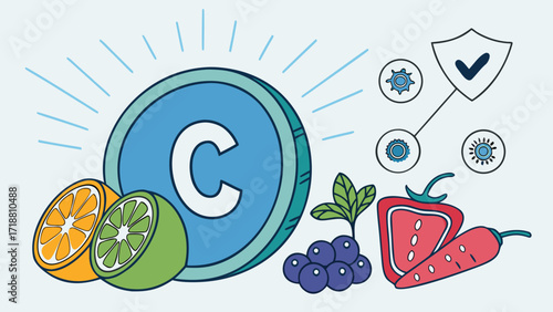Vitamin c and immune system health with fruits