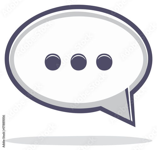 Chat bubble icon with three dots ellipsis symbol for thinking or waiting