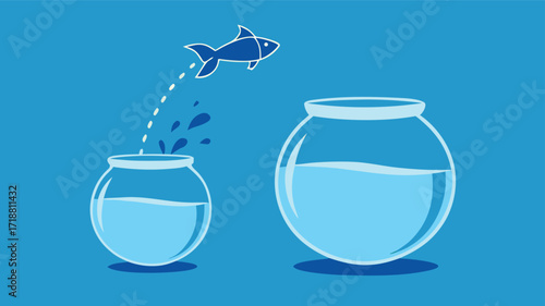Think big and ambitious. The fish jumped from the small fish bowl to the big fish bowl

