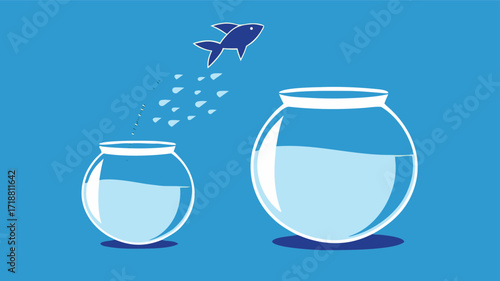 Think big and ambitious. The fish jumped from the small fish bowl to the big fish bowl

