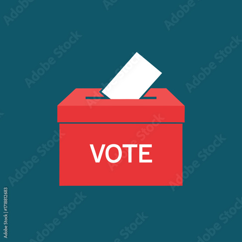 Vote box icon flat style. Voting concept. vector illustration

