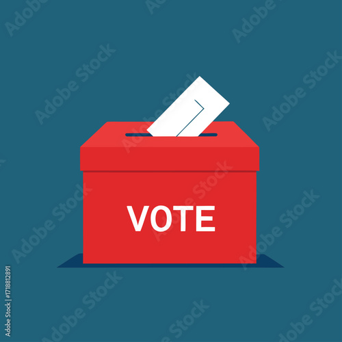 Vote box icon flat style. Voting concept. vector illustration

