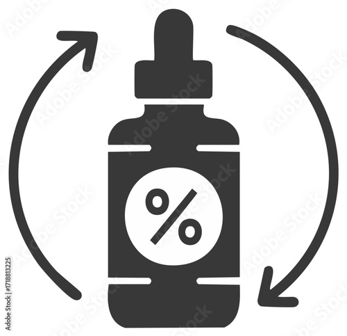 Serum bottle percentage symbol arrows vector promotion discount sale offer cosmetic beauty care liquid oil essence