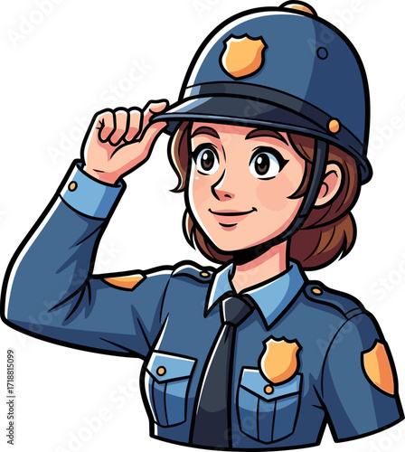 a female police officers confident smile a symbol of safety and service, isolated on transparent background