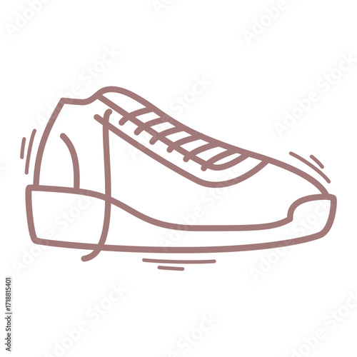 Line illustration of sneaker design. Ideal for fashion projects or promotional materials related to footwear