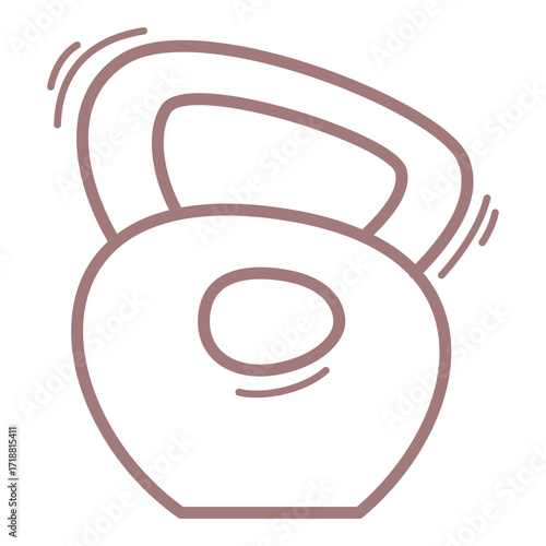 Simple line drawing of kettlebell. Ideal for fitness-related themes and workout materials. Strength training concept