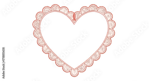 Elegant ornamental heart frame with delicate lace details perfect for romantic invitations and heartfelt designs