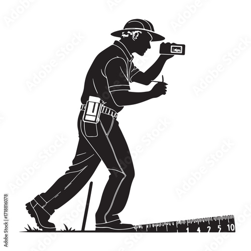 Black stud finder Silhouette Vector, High Quality Illustration on White Background