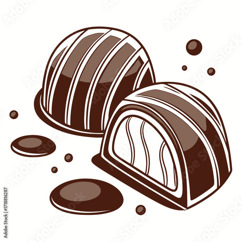 Chocolate Candy Icon Vector – Sweet Dessert Graphic Design