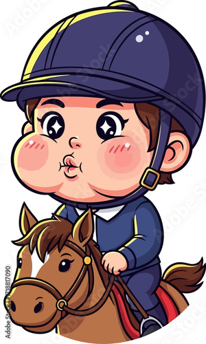a pony riders gentle breeze a charming cartoon equestrian adventure, isolated on transparent background