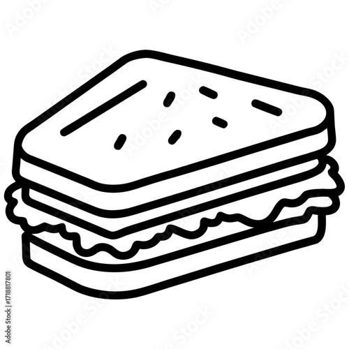 Tasty sandwich icon vector perfect for menus, branding, printables, and digital design.